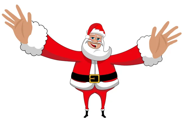 Santa Claus szállít nagy ölelés elszigetelt — Stock Vector