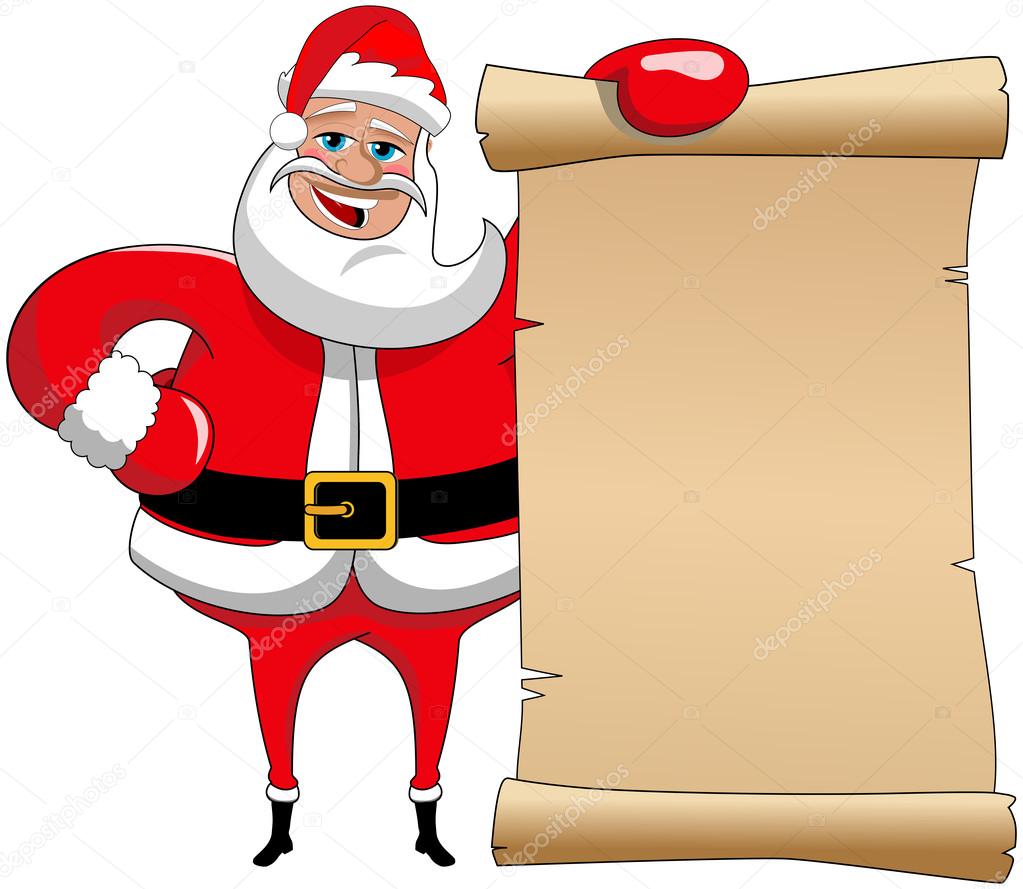 stock illustration cartoon funny santa claus holding