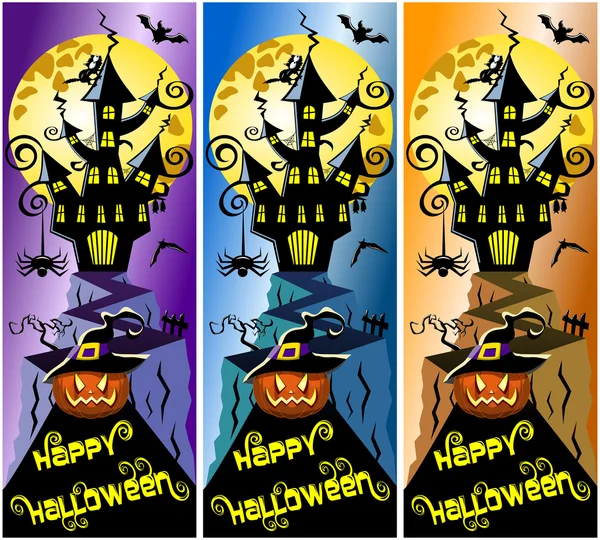 Gyűjtemény Happy Halloween függőleges bannerek — Stock Vector