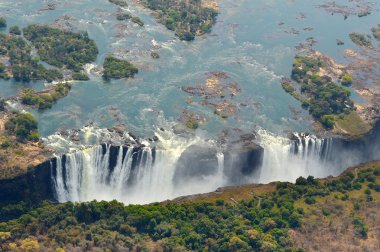 Victoria Falls havadan görünümü Zambezi Nehri Zimbabve Afrika