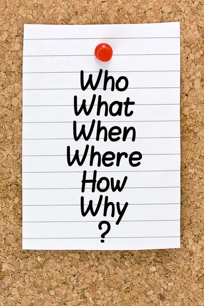 Who What When Where Why Questions — Stock Photo, Image