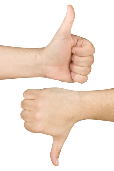 Thumb Up and Thumb Down isolated — Stock Photo, Image