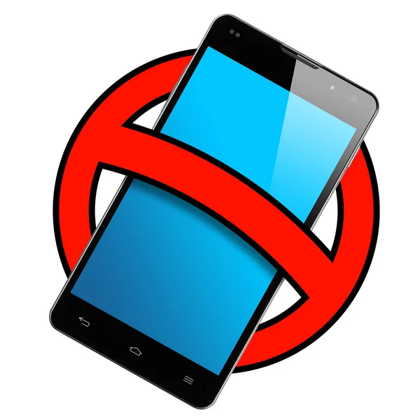 Verboden symbool voor smartphone geïsoleerd — Stockfoto