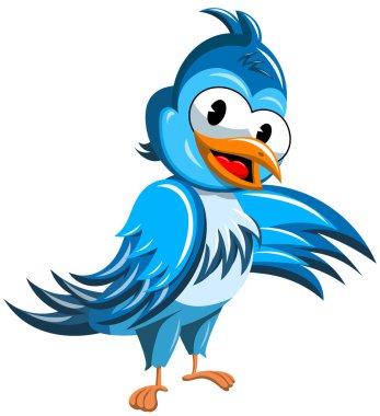 İzole karikatür kuş sunulması