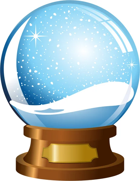 Empty snowglobe with snowfall isolated — Stock Vector