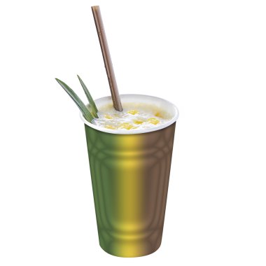 İzole ananas muzlu süt