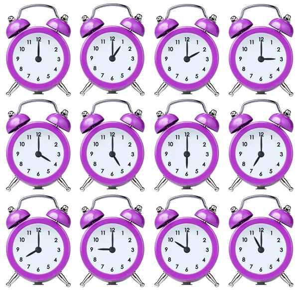 Réglez alarme horloge vintage un pour chaque heure — Photo