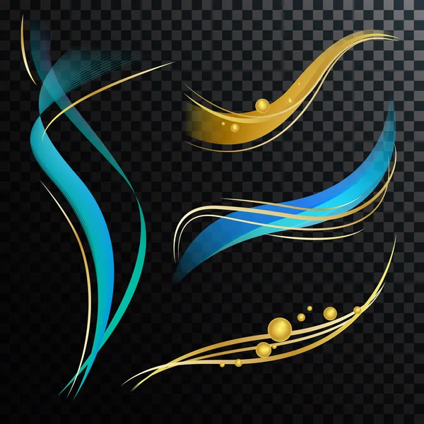 Mavi ve Altın Çizgiler Tasarım Elemanları