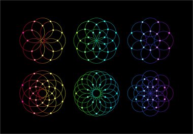 Soyut Yuvarlak Simetrik Guilloches