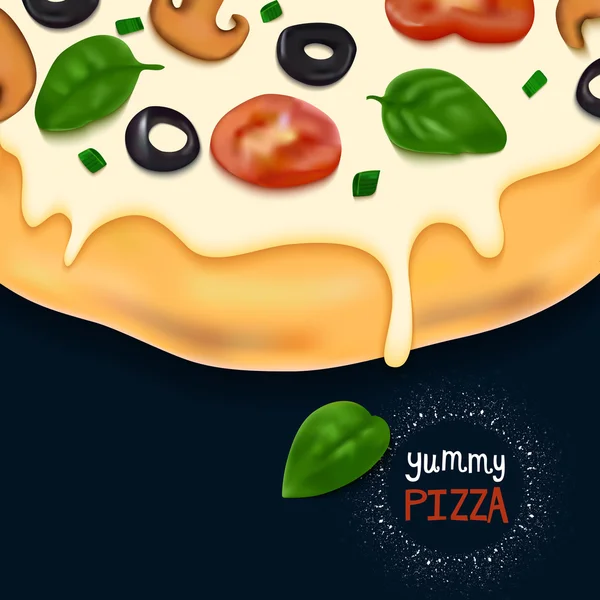 Schöne leckere Pizza Illustration — Stockvektor