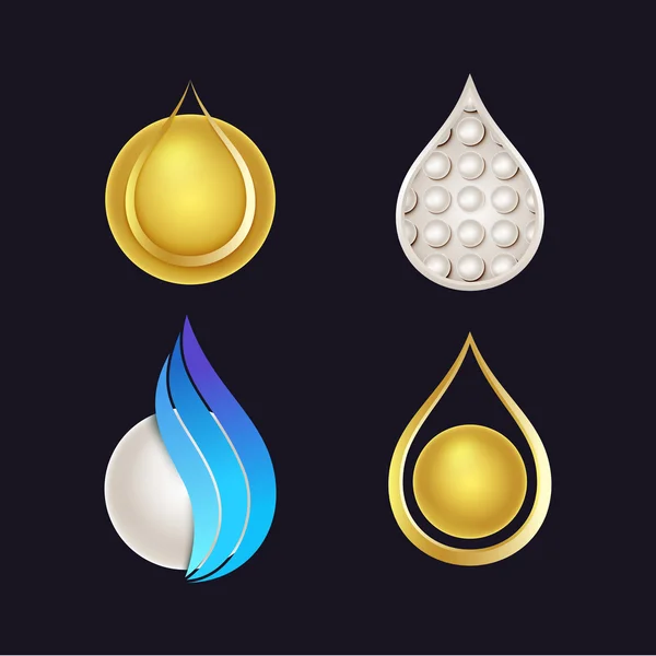 Conjunto de belos logotipos de cosméticos —  Vetores de Stock