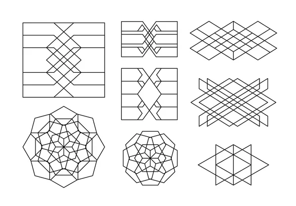 Collection abstraite de formes géométriques linéaires — Image vectorielle