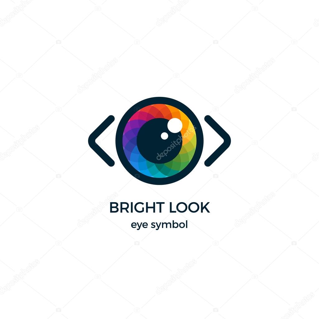 Eye Symbol Vector Design. Colorful Template Business Logo Concept. Digital Vision Icon.