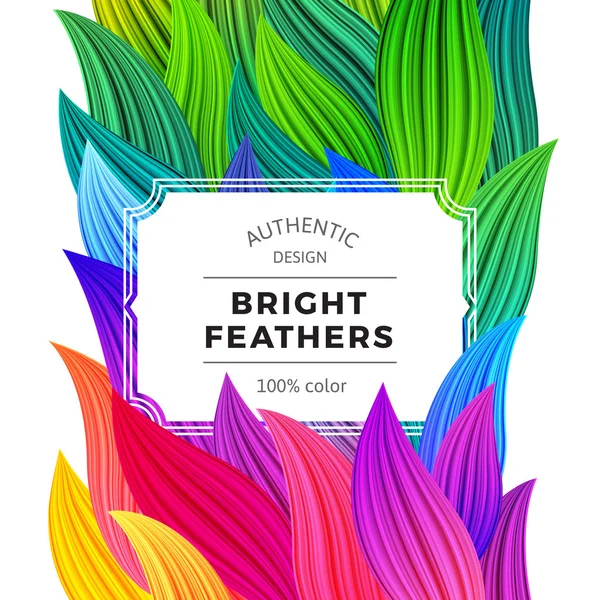 Celebration Background with Vibrant Colorful Feathers — Stock Vector