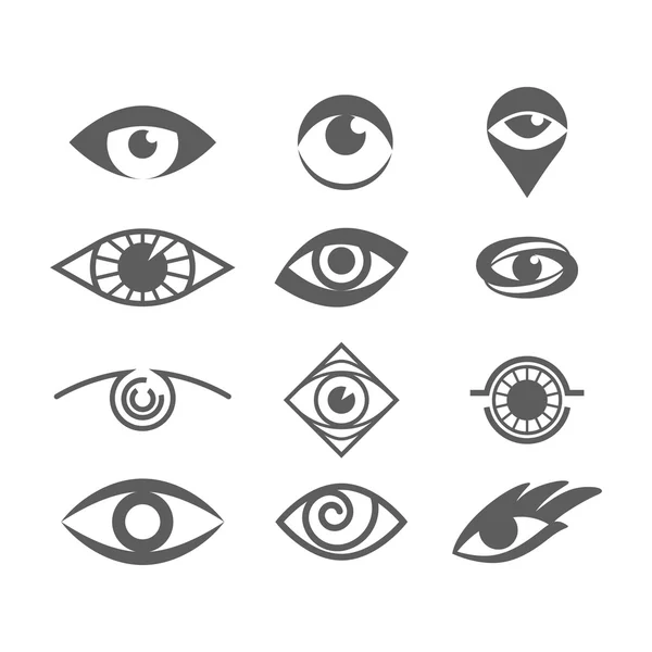 Vector Eyes Set Isolated on White. Eye Logo Concept. — Stock Vector