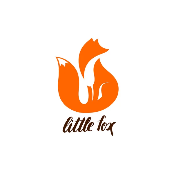 Logotipo de espaço negativo com Sitting Fox . — Vetor de Stock