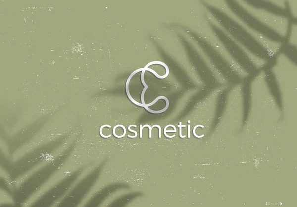 Vector Concept Minimalist Symbol Eco Cosmetic Brands Inglés Plantilla Logotipo — Archivo Imágenes Vectoriales