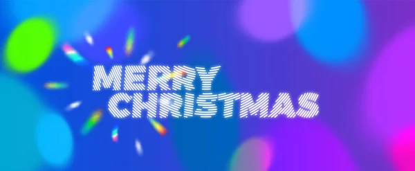 ボケライトと明るいカラフルなクリスマスバナー 概要パーティー お祝い カーニバルのためのぼやけたテクスチャ レインボーカラー バナーデザイン — ストックベクタ