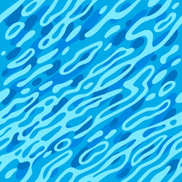 Patrón sin costura de superficie de agua azul ondulada. Textura de mar vectorial. Resumen Azure Waves Fondo — Vector de stock