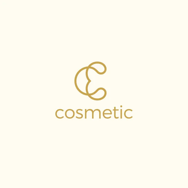 Vector Concept of Minimalistic Symbol for Eco Cosmetic Brands. Plantilla de logotipo empresarial. Emblema C y E — Vector de stock
