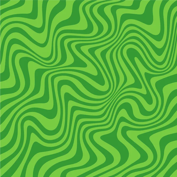 Sfondo con onde verdi a strisce. Modello senza cuciture vettoriale con forme liquide astratte — Vettoriale Stock