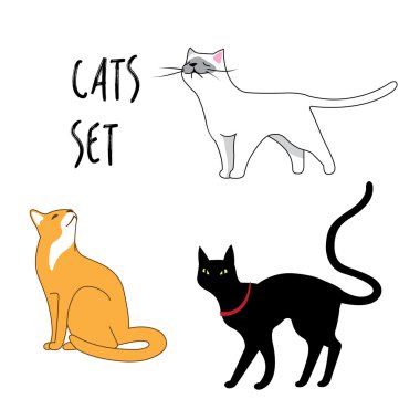 set of the vector cats
