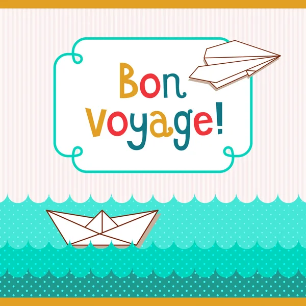 Bon Voyage-Karte — Stockvektor