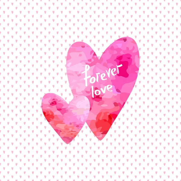 Deux cœurs. Éléments pour carte postale Valentine — Image vectorielle