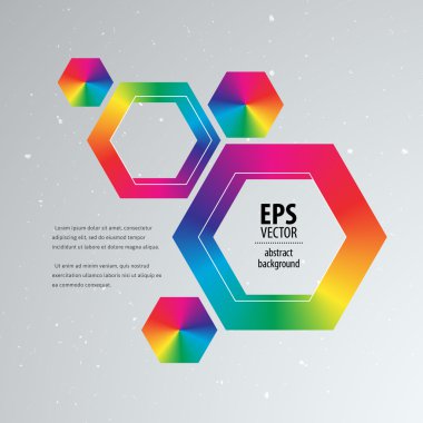 abstract rainbow hexagons