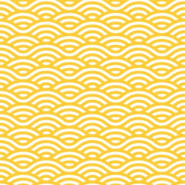 Yellow and white waves seamless pattern. 