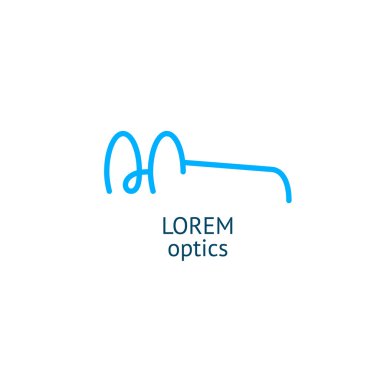 Blue linear round glasses logo