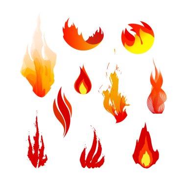 Flame icons. clipart
