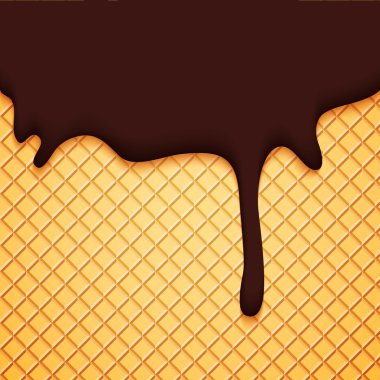 Abstract Vector Cover with Chocolate Ice Cream Glaze and Wafer
