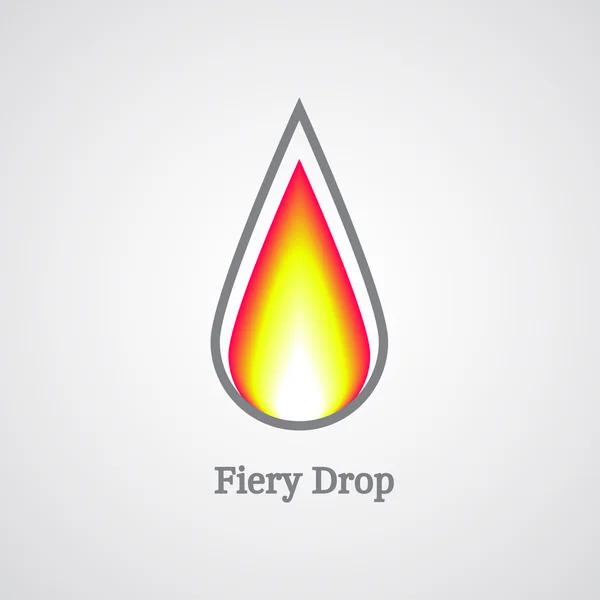 Fiery drop logo — Stock vektor