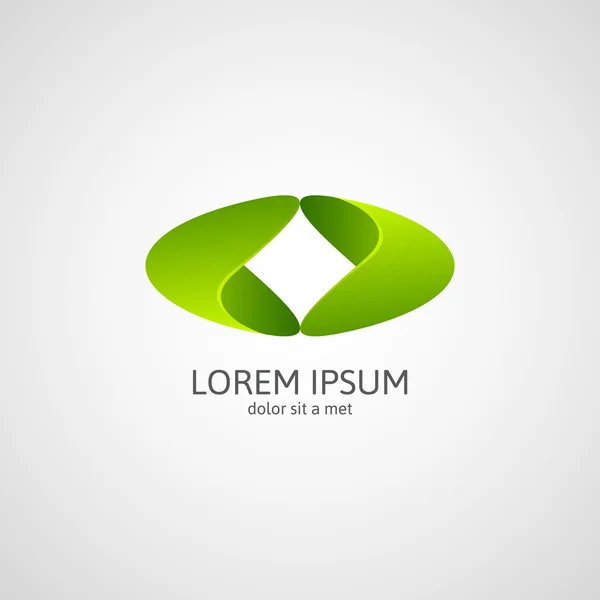 Verde elipse 3d logotipo design — Vetor de Stock