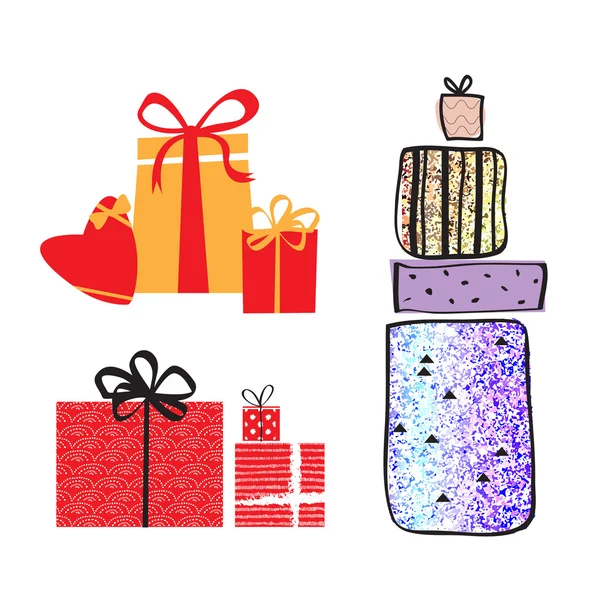 Set of gift boxes — Stock Vector