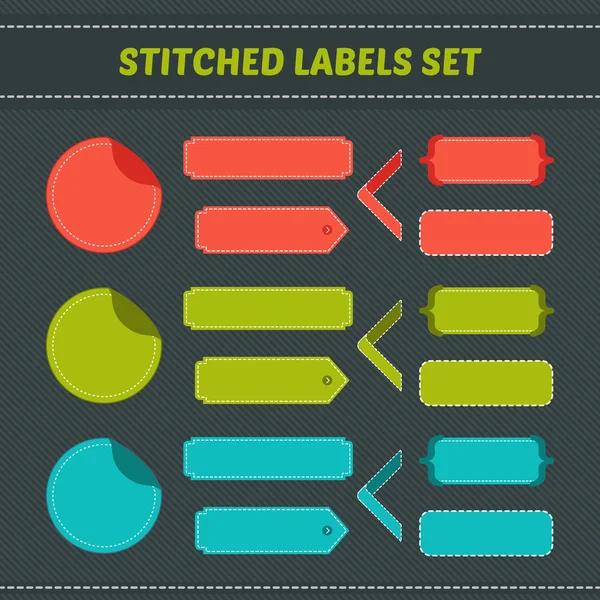 Stitched labels set — Stok Vektör