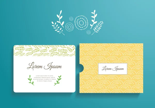 Template card and envelope for wedding, marriage, bridal, birthd — Stok Vektör