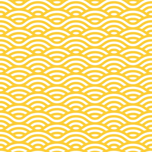 Yellow and white waves seamless pattern. — Stockvector