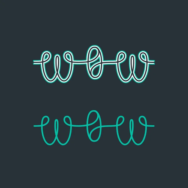 Wow outline text. — 图库矢量图片