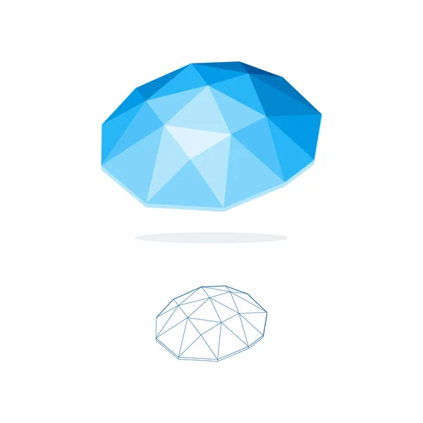 Abstract blue polygonal logo. — ストックベクタ