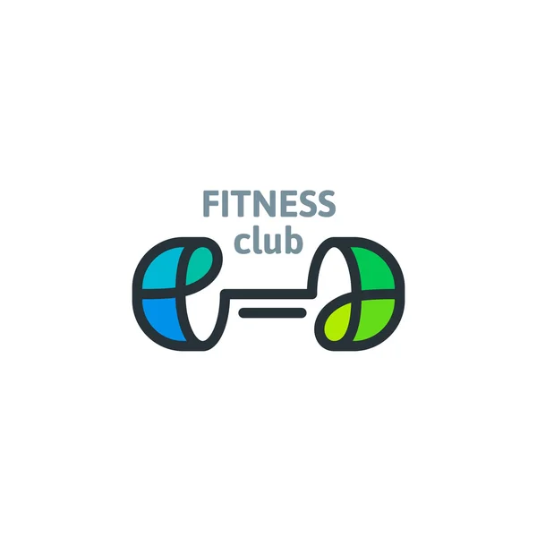 Linear fitness club template logo. — Stockový vektor