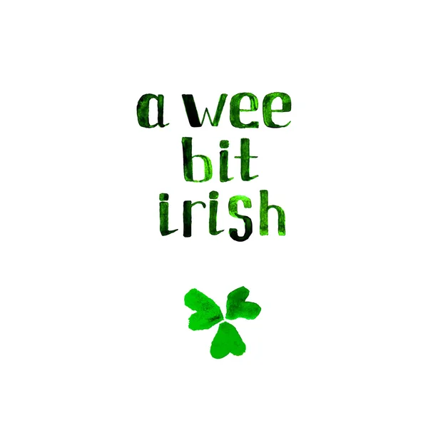 Un poco irlandés acuarela frase verde . — Archivo Imágenes Vectoriales