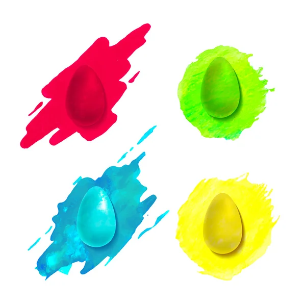 Set di uova colorate dipinte . — Vettoriale Stock