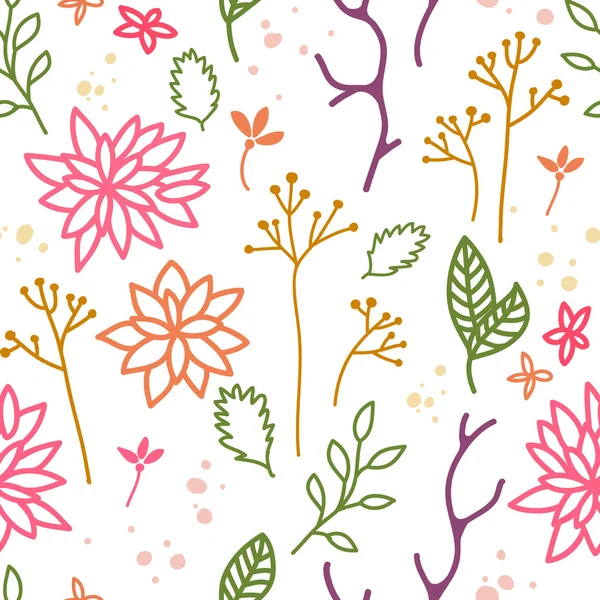 Elegant Decorative Background with Leaves and Flowers — Διανυσματικό Αρχείο