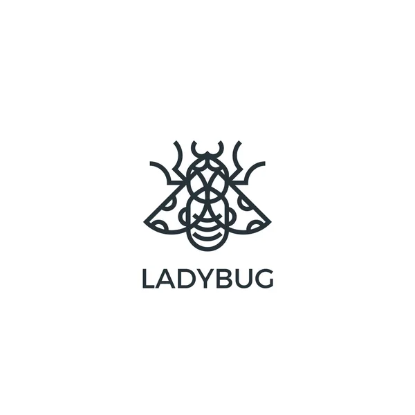 Outline Isolated Ladybug Logo — 스톡 벡터