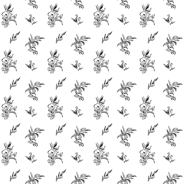 Zwart-wit bloemen textuur — Stockvector