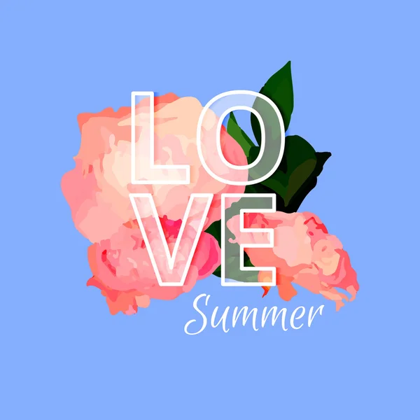 Love Summer Illustration — Stock Vector