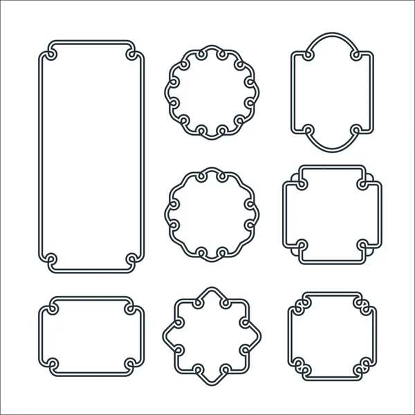 Set of 8 Isolated Graceful Frames — Stock Vector