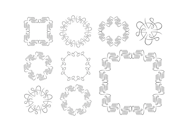 Vector Calligraphic Frame and Ornament Set — Διανυσματικό Αρχείο